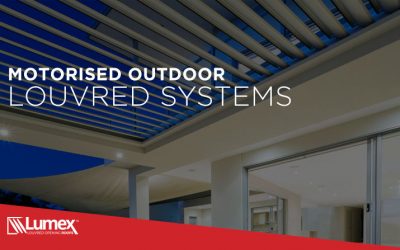 Motorised outdoor louvred system