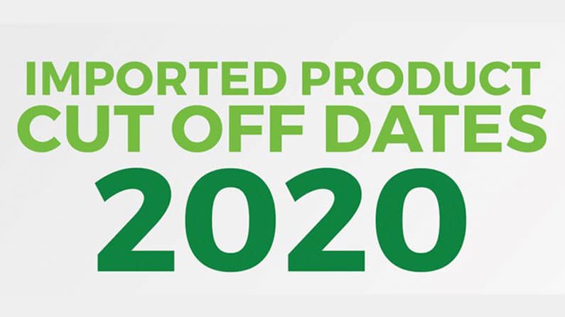 CWS Post Imported Products Cut off dates2020
