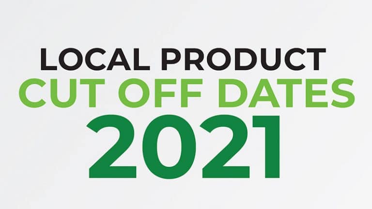 Local Product Cut off Dates 2021