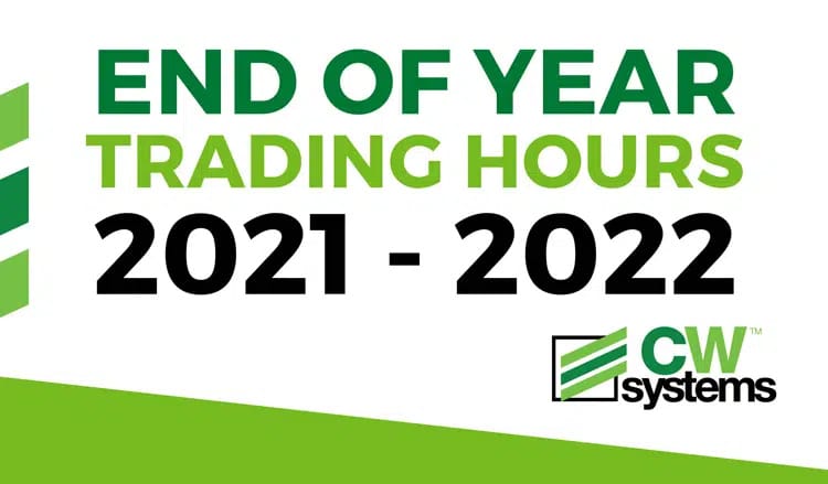 cwsystem End of Year Trading Hours 2021