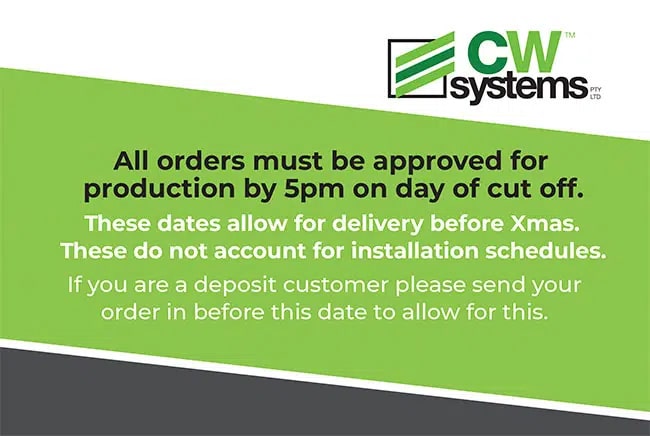 cwsystems Local Product Cut Off all orders