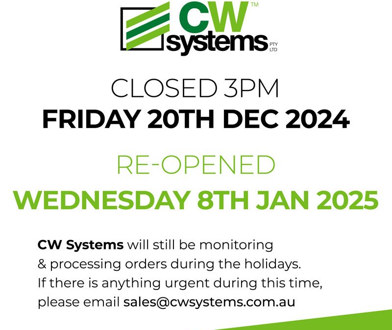 CW Systems Christmas Closure Dates